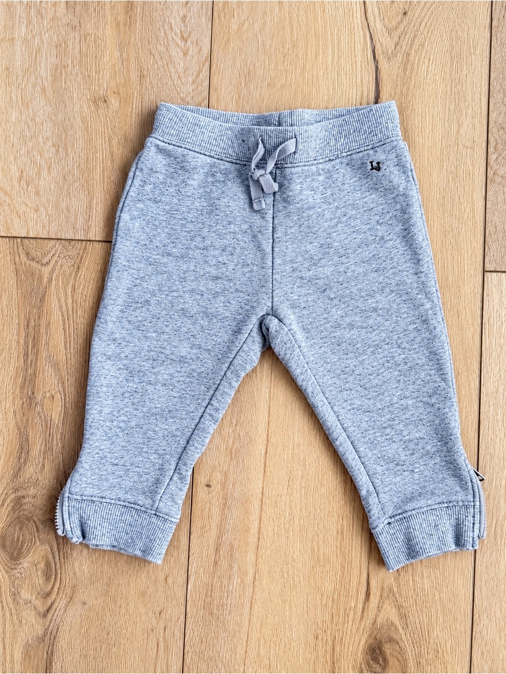 Janie and Jack Gray French Terry Jogger Pants Ankle Zip